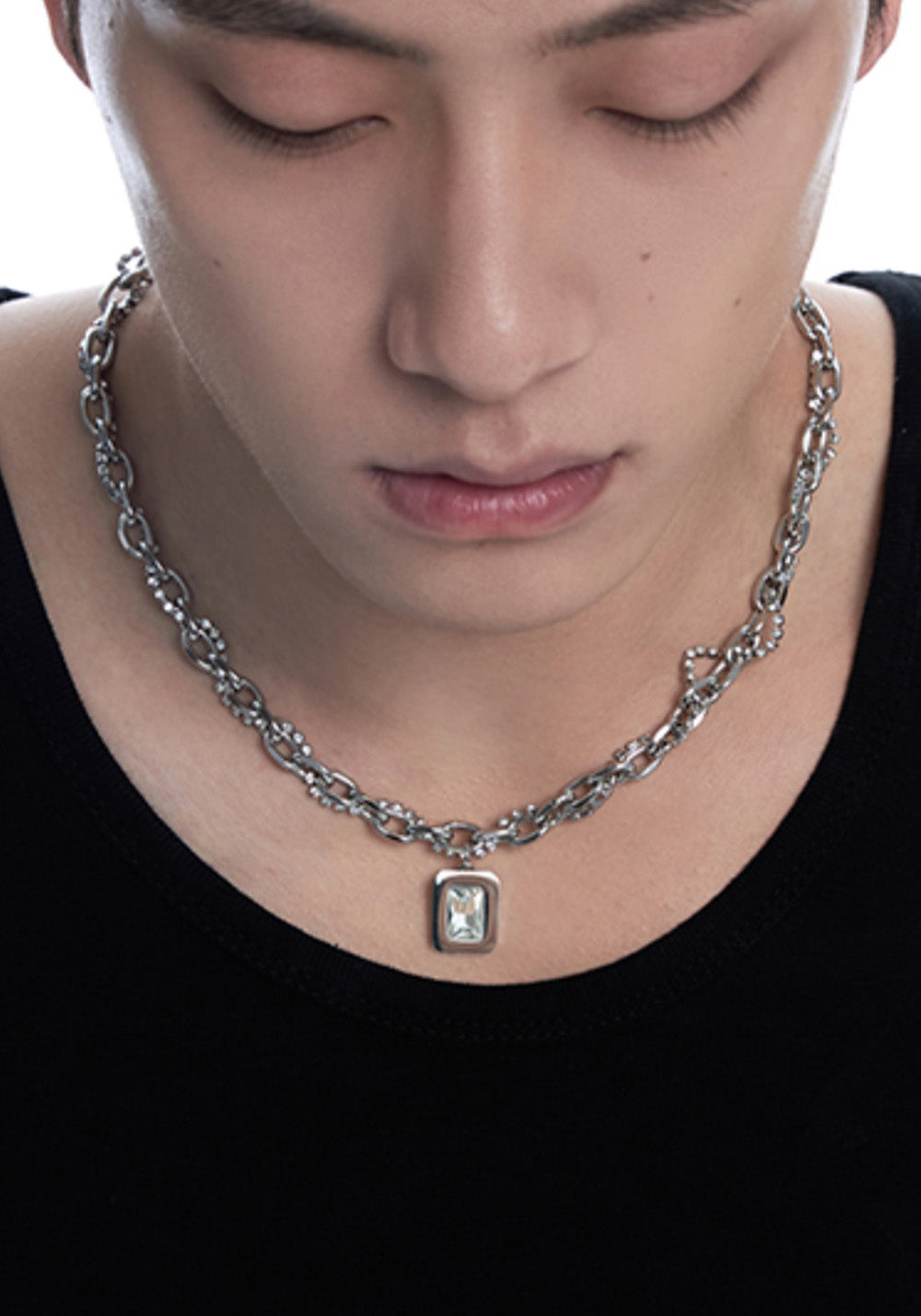 Losing Bargain丨Double-Layer Square Gem Pendant Necklace - PSYLOS 1, Losing Bargain丨Double-Layer Square Gem Pendant Necklace, Accessories, Losing Bargain, PSYLOS 1